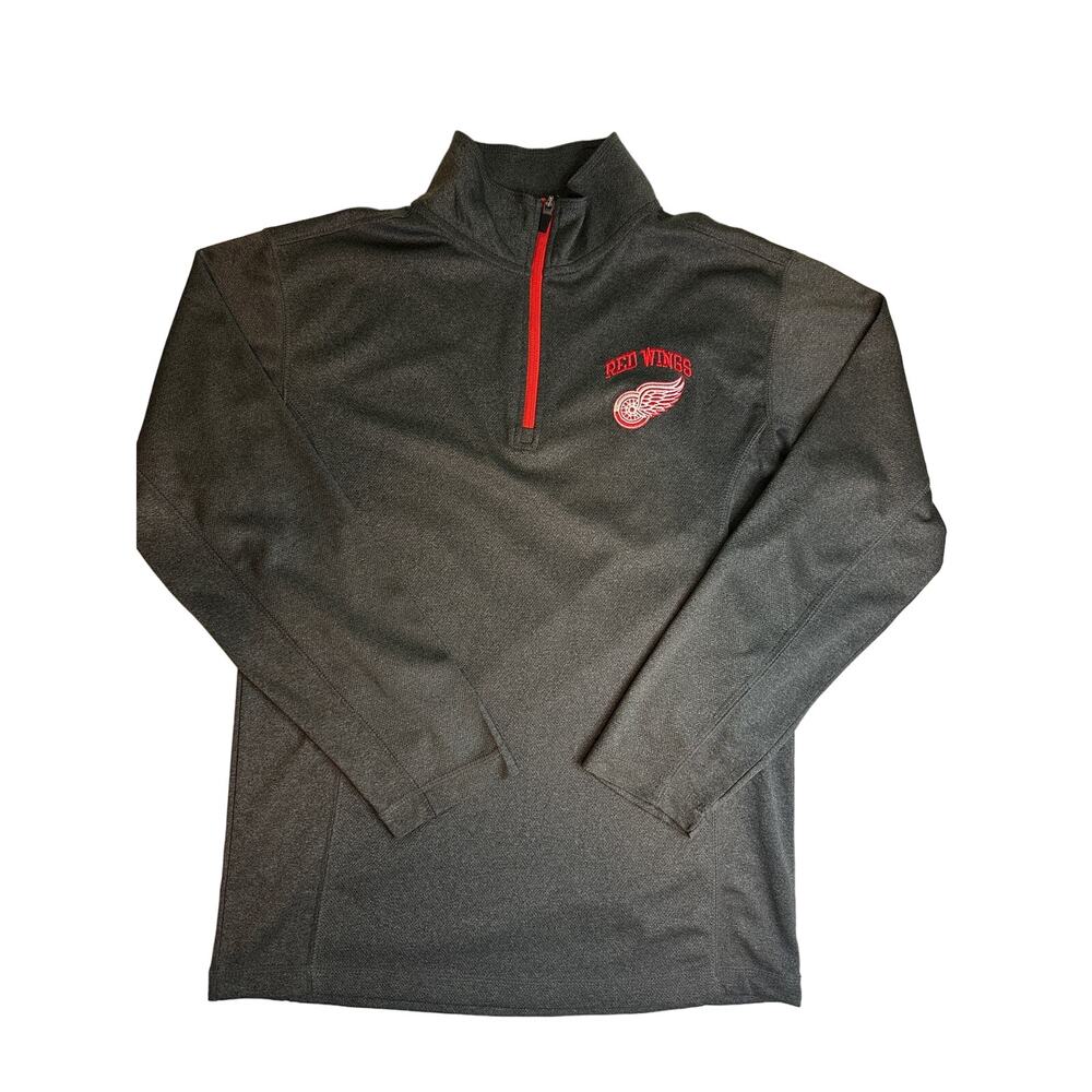 Detroit Red‎ Wings Hockey Quarter Zip Shirt Gray Mens Size Small or Unisex